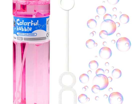 Soap bubble liquid with wand large bottle 1L