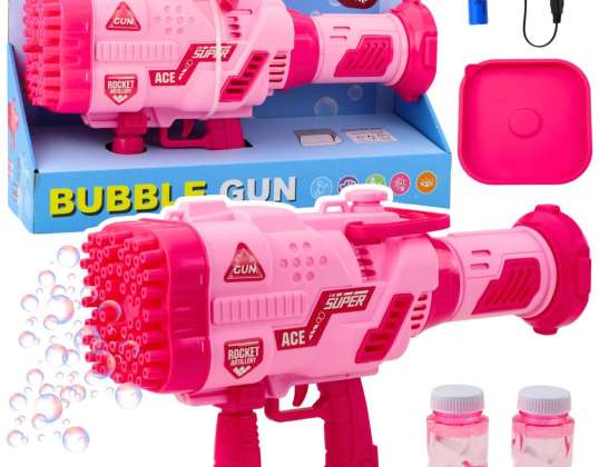Große elektrische Bubble Gun 64 Löcher Rosa