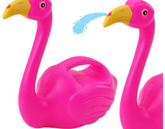 Liten vannkanne i plast for barn flamingo rosa