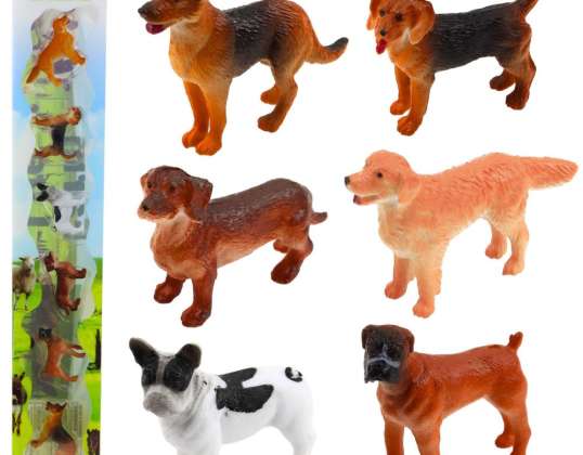 Set of Mini Figurines Dogs German Shepherd Dachshund French Bulldog 4cm 6pcs