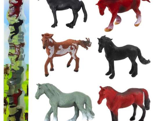 Zestaw Mini Figurki Konie Rasy Brązowy Czarny Szary 5 6cm 6szt
