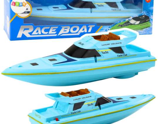 barco lancha flotante yate a pilas azul