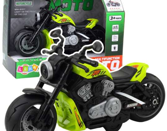 Baterijomis maitinami žaisliniai motociklų pavaros žibintai skamba žaliai