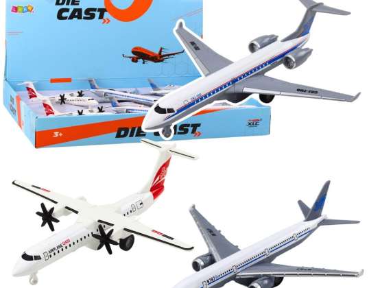 Trageți înapoi aeronavă de pasageri motorizată model metalic alb amestec