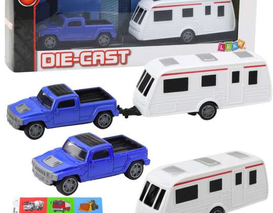 Set di rimorchi per auto e camper in metallo blu