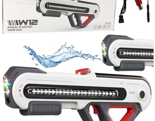 Stor Elektrisk Vandpistol W12 LED Hvid 60cm