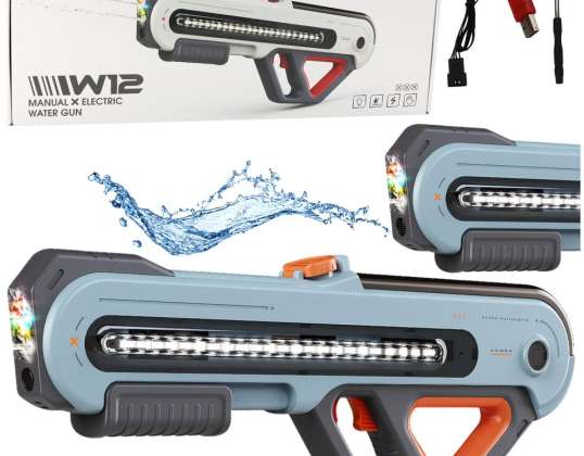 Grote Pistol Karabijn W12 Elektrisch Water LED Grijs 60cm
