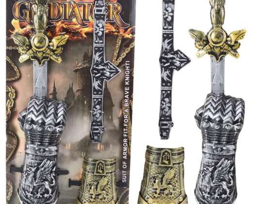 Ritter Set Gladiator Schwert Protektoren Gürtel verziert