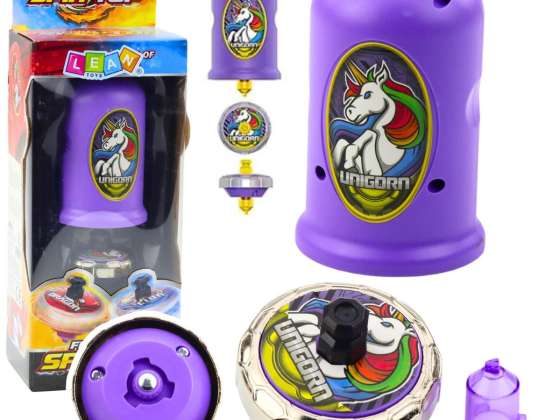 Spinning Top Launcher Set Flying Disc Eenhoorn Paars