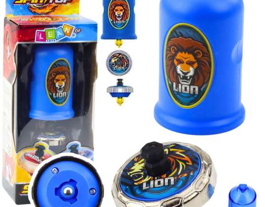 Spinning Top Launcher Set Flying Disc Lion Blauw