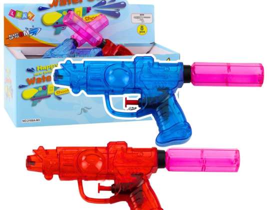 Liten gjennomsiktig vannpistolrekkevidde 8m rød blå blanding
