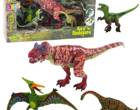 Figurine di dinosauro Set gambe mobili bocche 4 pezzi