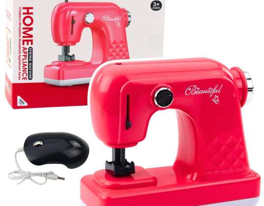 NEL 24405 Speelgoed naaimachine met muis voor kinderen Lichtroze