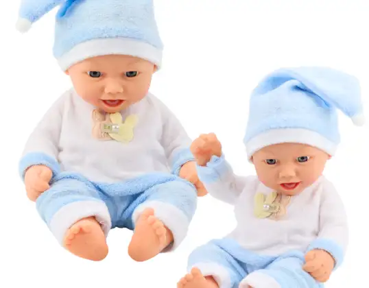 Baby Doll con Gorro de Pijama Azul con Pom Pom