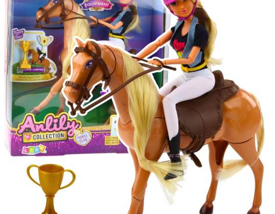 Conjunto de muñeca Anlily con casco de copa de caballo miembros móviles marrón