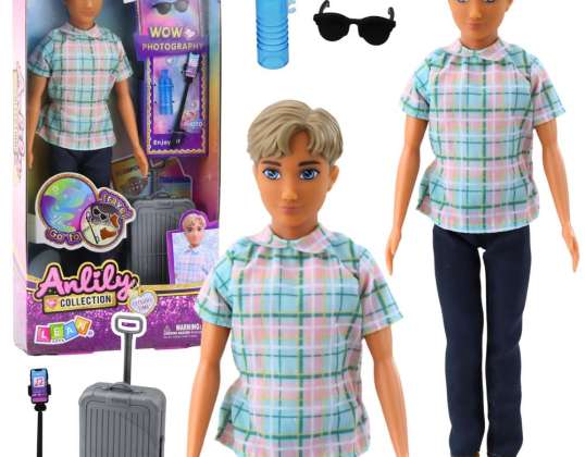 Puppe Anlily Boy Zubehör Koffer Selfie Stick Brille Flasche