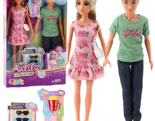 Anlily Doll Set Girl With Boyfriend Accessories Glasses Handbag