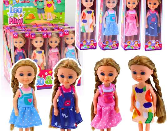 Mini Laleczka Z Długimi Włosami W Sukience 15cm Mix