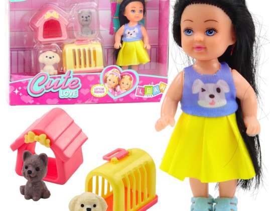 Spielfigur im Kleid Set Hundehütte Transporter