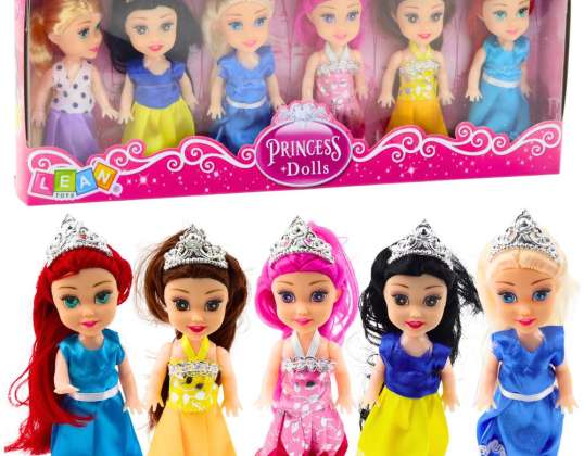 Mini Princess Dolls Fairytale Dresses Set 6pcs