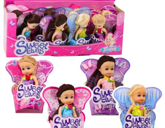 Mini pasaku elfu lelle zila violeta rozā maisījums 11.5cm