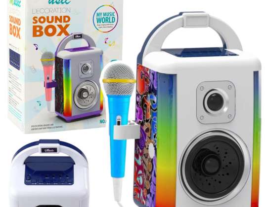 Музичний комплект Звукова коробка Мікрофон Bluetooth MP3 динамік Світлодіодний запис