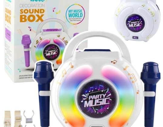 Комплект караоке: два мікрофони, Bluetooth динамік, MP3, LED, запис