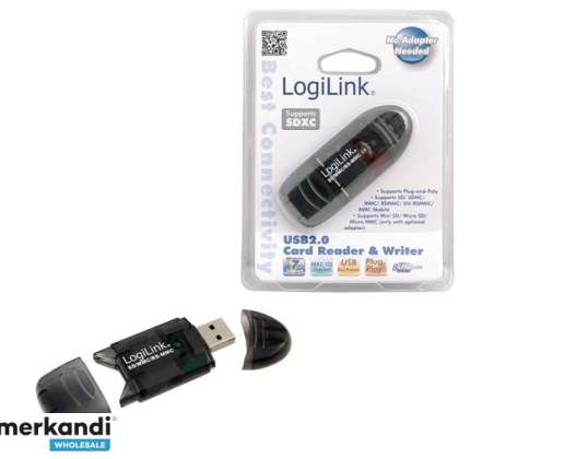Logilink-kaartlezer USB 2.0-stick extern voor SD / MMC CR0007