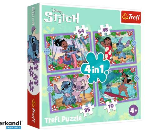 Puzzle 4en1 Día Loco Lilo y Stitch Disney Lilo y Stitch 34633
