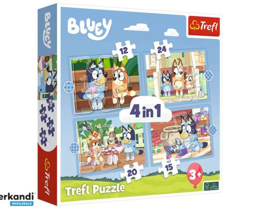 Puzzle 4in1 12. 15. 20. 24 Bluey und seine Welt Trefl 34637