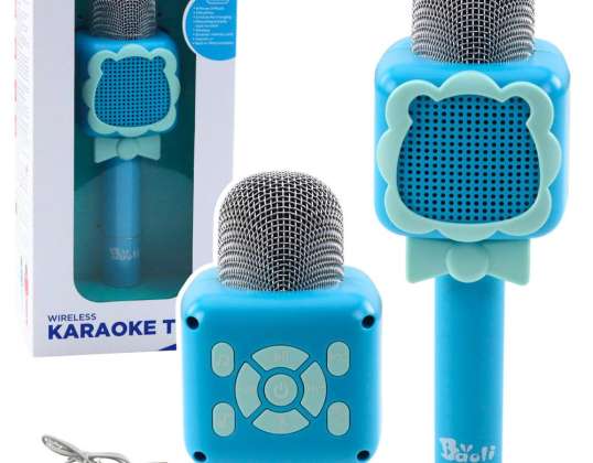 Trådløs Bluetooth Karaoke Mikrofon Optagelse Stemmeskift Blå