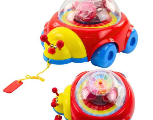 Marihøne ride-on slep med baller og klokke fargerik