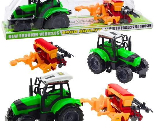Conjunto de tractor tractor agrícola con sembradora máquina agrícola