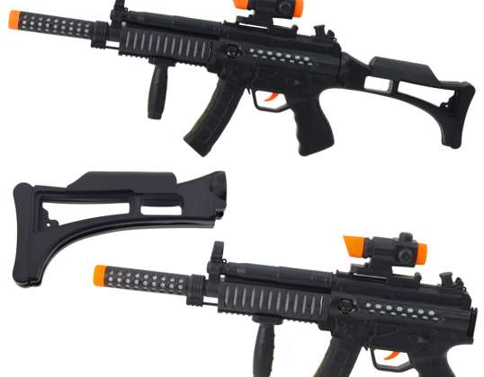 Toy Machine Gun Lights Sounds Black 62cm