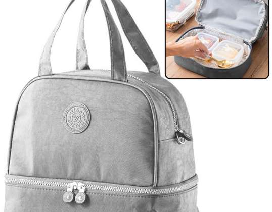 Bolsa de almuerzo aislante térmica Cinturón ajustable plata 27cm