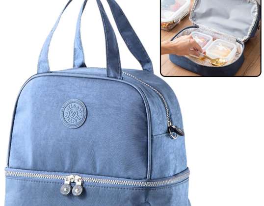 Toplotno izolacijska torba za kosilo nastavljiv pas modra 27cm