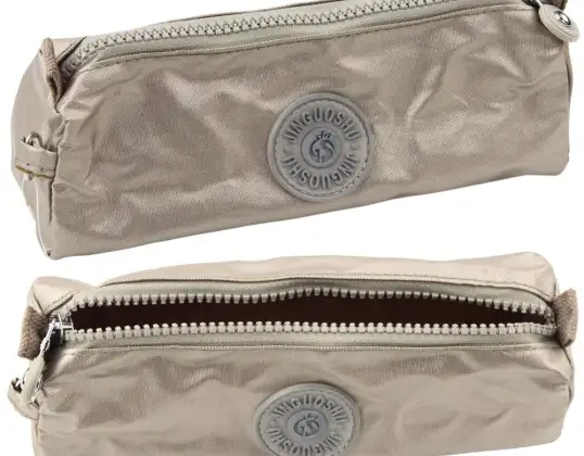 Σχολική Μολυβοθήκη Organizer Μονού Θαλάμου Ασήμι 21.5cm