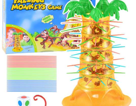 Familie Arcade Spel Springen Vallende Apen Palmboom 30cm