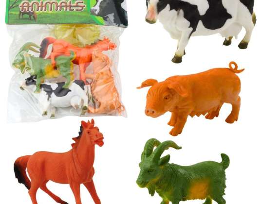 Sæt med husdyr figurer ged, hest, ko, gris 4stk.