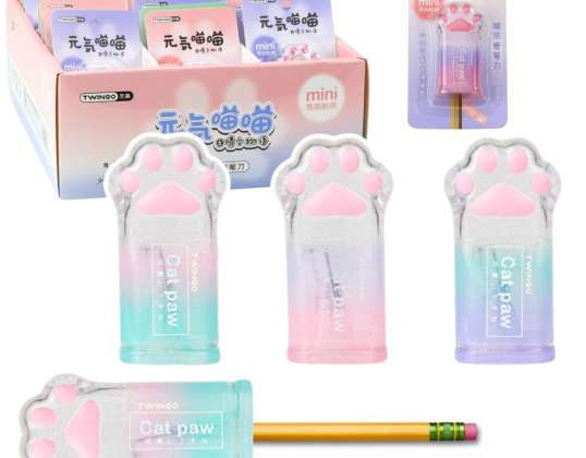 Pencil sharpener planer paw kitten for thin crayons