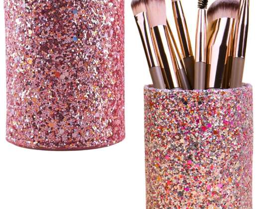 Pincel Container & Acessórios Cup Glitter Rosa