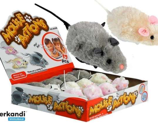 Wind-up mouse rides moves tail