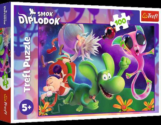 Jigsaw Puzzle 100 Diplodocus Dragon & Amigos Filme Humano Diplodocus Dragon 16486