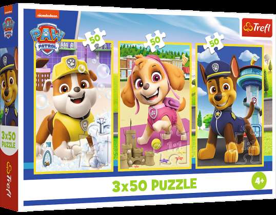 Puzzle 3x50 Unsere Hunde Trefl 34878
