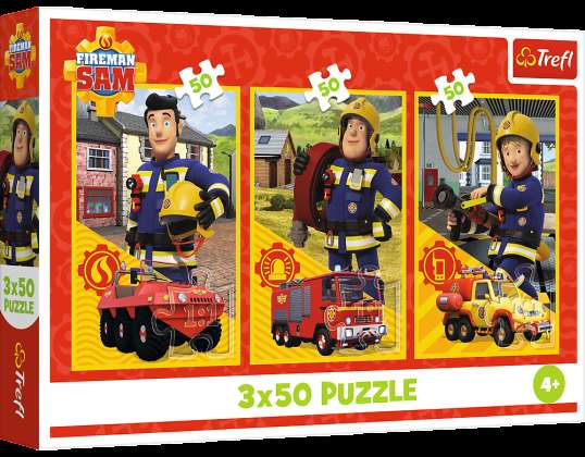 Puzzle 3x50 Feuerwehrmann Sam Trefl 34880