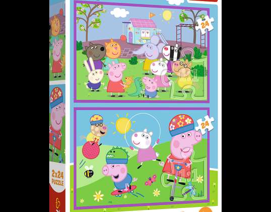 2x24 Peppa Lekplats Greta Gris pussel 34435