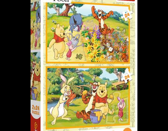 Puzzle 2x24 Ein Tag im Garten Disney Winnie Puuh Trefl 34436