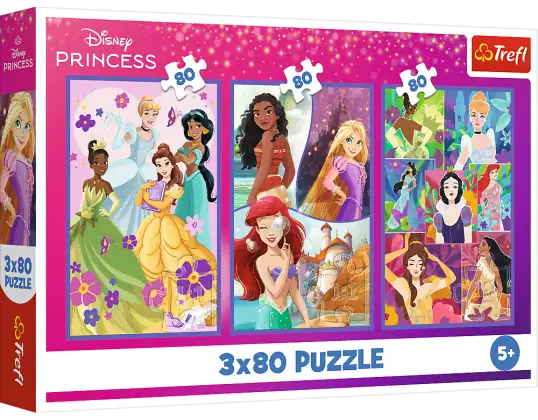 Rompecabezas 3x80 Princesas Amigas Disney Princesas Club 34884
