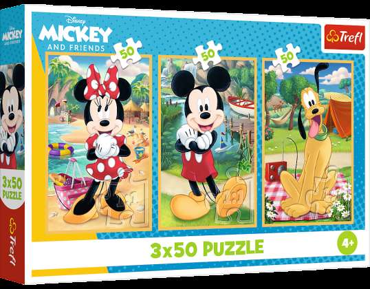 Пазл 3х50 Мишки на канікулах Disney Trefl 34881
