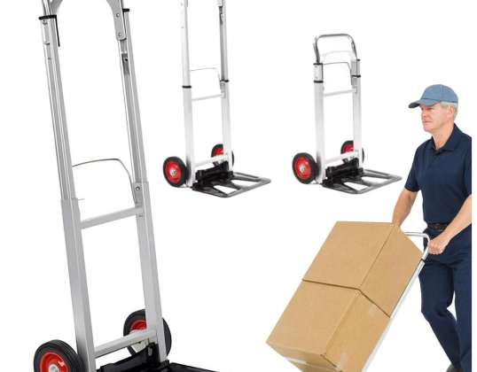 Foldable aluminium warehouse transport trolley 90kg